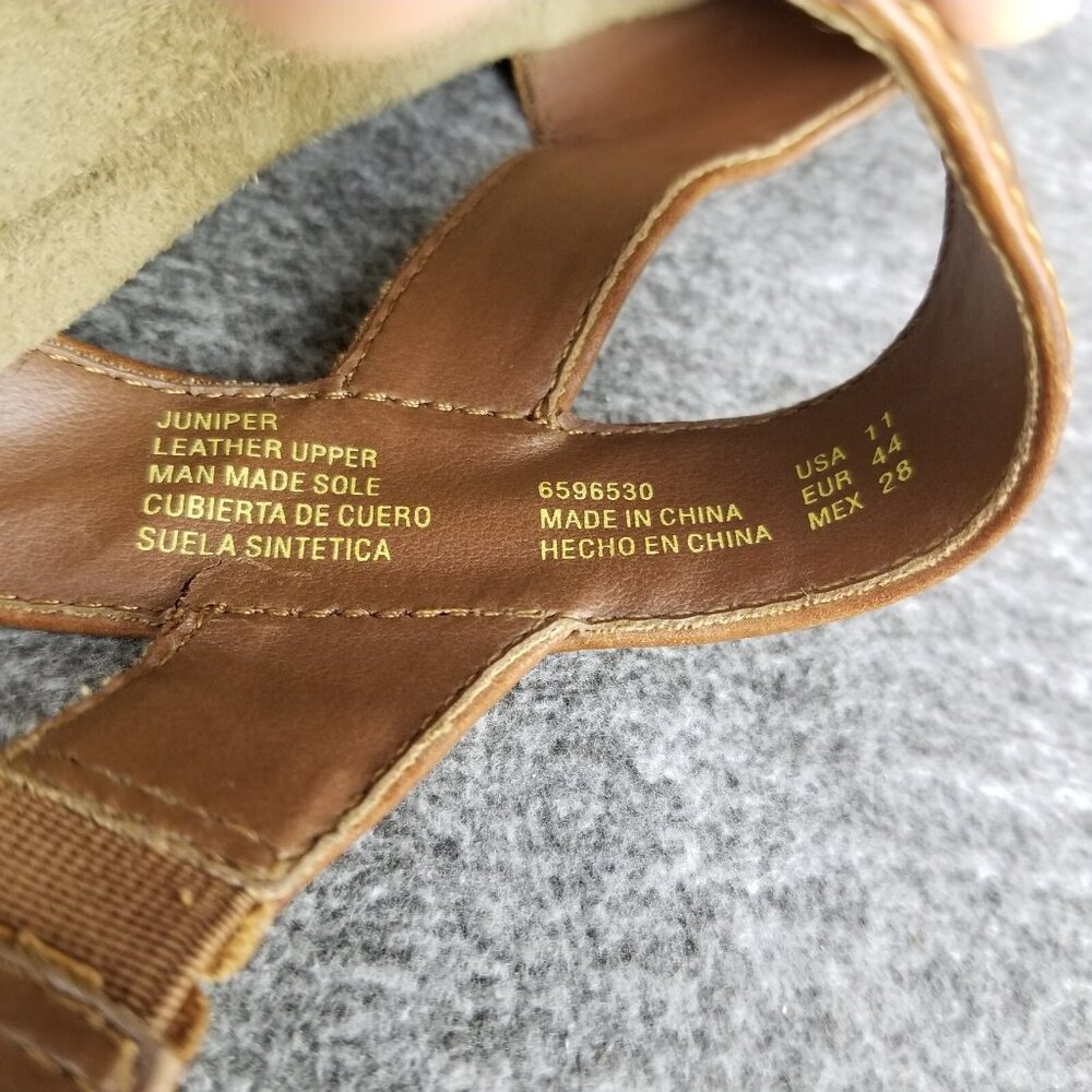 ✅Earth Shoes Juniper Brown Leather Slingback Sandals Womens 11 Wedge Heeled Shoe - Picture 2 of 10